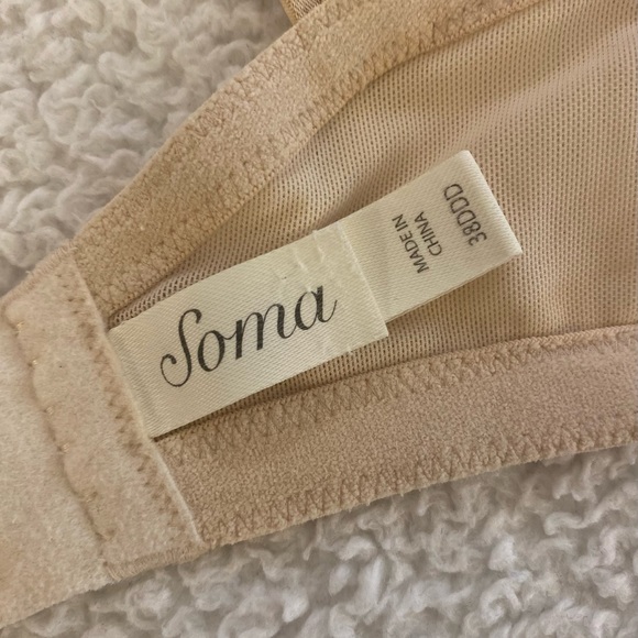 SOMA • Sensuous Bra • Underwire • Lace • Unlined Bra • Cream • Size 38F • NWOT - Picture 11 of 13
